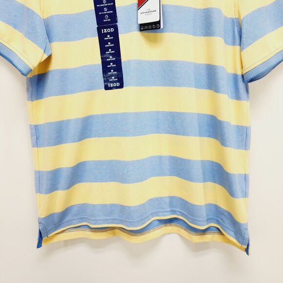 Izod Polo Shirt Mens yellow Stripes Advantage Performance Stretch Sport size M - Picture 7 of 12